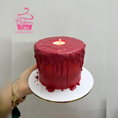 کیک مدل شمع قرمز
